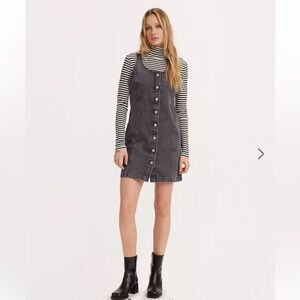 Levi’s Tuli black washed cotton button down tank dress L